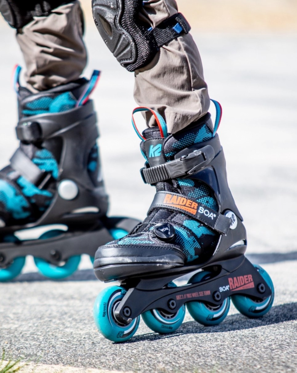 K2 Youth Skate Raider Boa with four wheels and Boa closure system in action